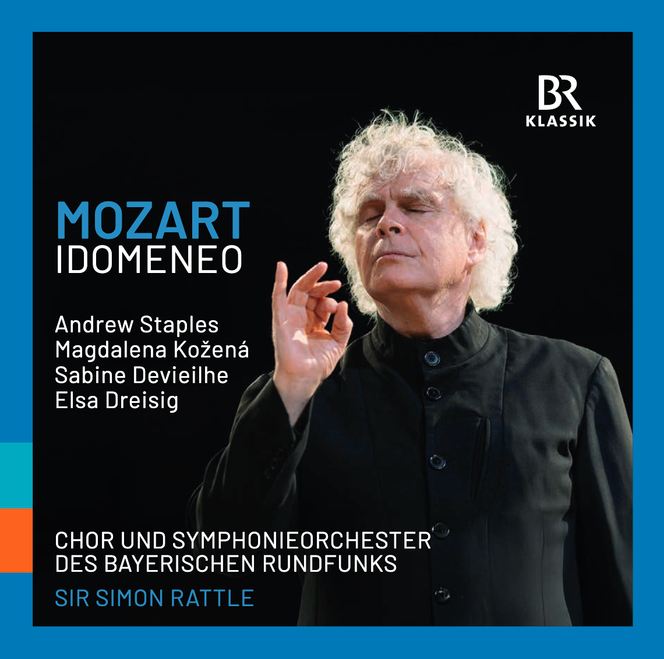 Pochette de l’album « Idomeneo », de Mozart, avec le Chœur et l’Orchestre symphonique de la Radio bavaroise dirigés par Simon Rattle.