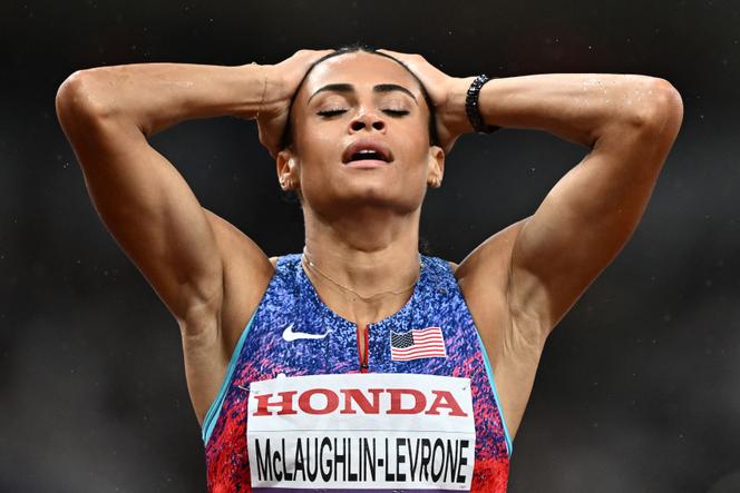 Sydney McLaughlin-Levrone, après sa victoire sur 400&nbsp;m aux championnats du monde, à Tokyo, le 18&nbsp;septembre&nbsp;2025.