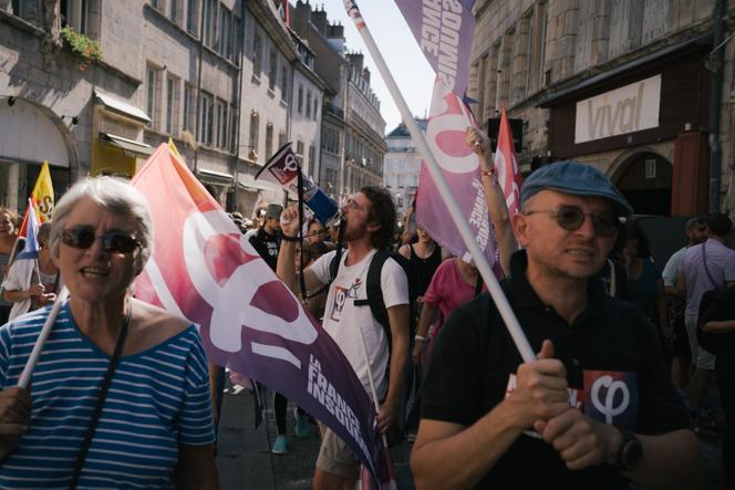 Lors de la manifestation intersyndicale, à Besançon, le 18 septembre 2025.