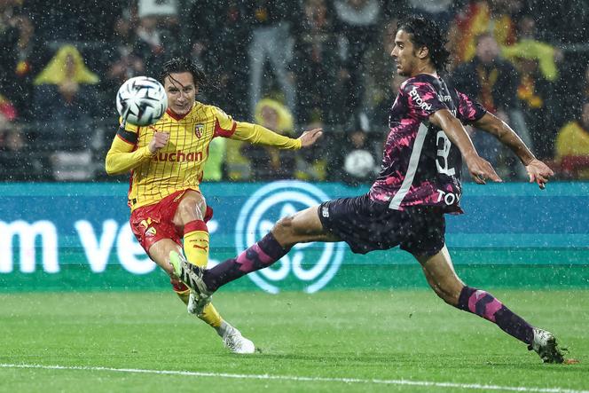Florian Thauvin marque un but pour Lens dans le derby du Nord face à Lille, au Stade Bollaert de Lens , le 20 septembre 2025.