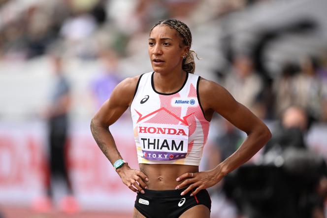 Nafissatou Thiam, lors de l’épreuve du saut en longueur de l’heptathlon, à Tokyo, le 20 septembre 2025.