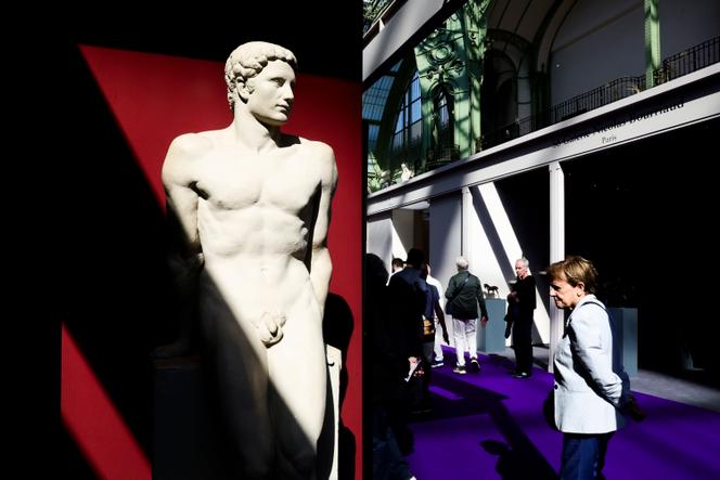 « L’Homme », de Pierre Traverse, œuvre exposée sur le stand de la Galerie Mendes, lors du salon FAB Paris, au Grand Palais, à Paris, le 19 septembre 2025. 
