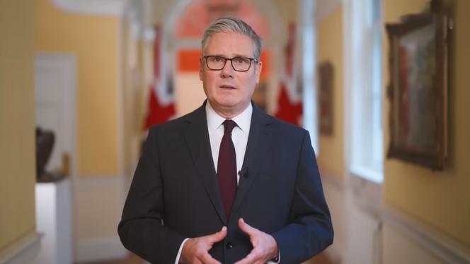 Capture d’écran d’une vidéo du premier ministre Keir Starmer annonçant que le Royaume-Uni reconnaît officiellement un Etat palestinien, à Londres, le 21 septembre 2025.