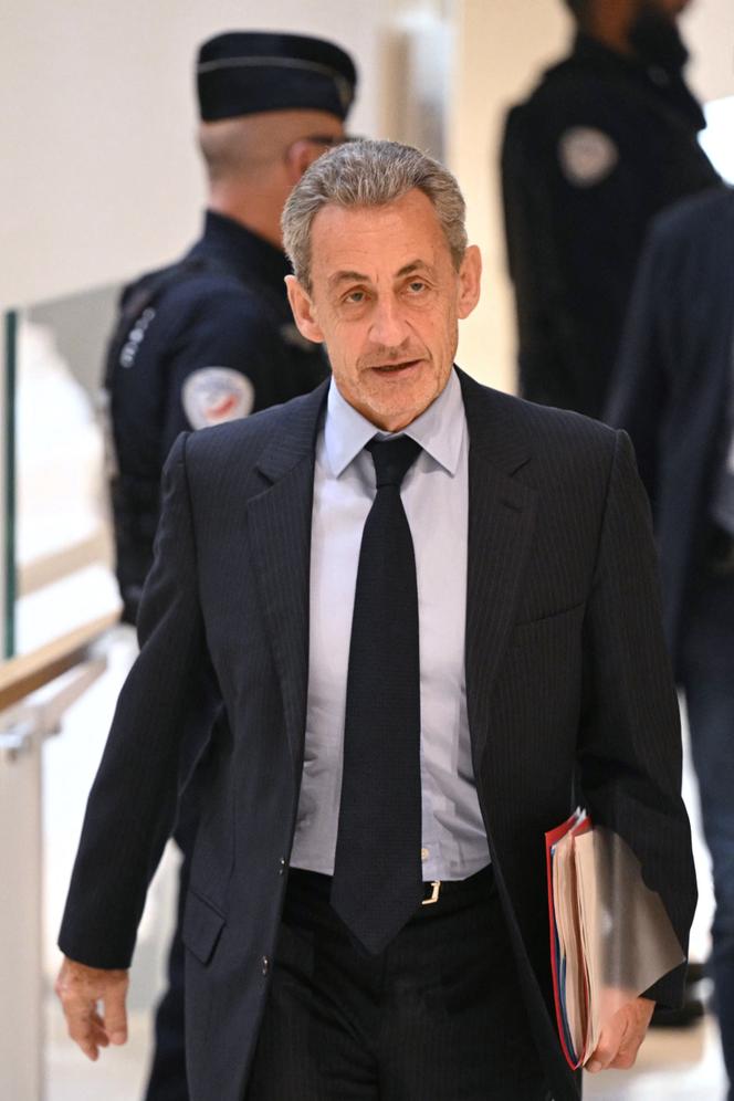 L’ancien président Nicolas Sarkozy, au tribunal judiciaire de Paris, le 25 mars 2025.
