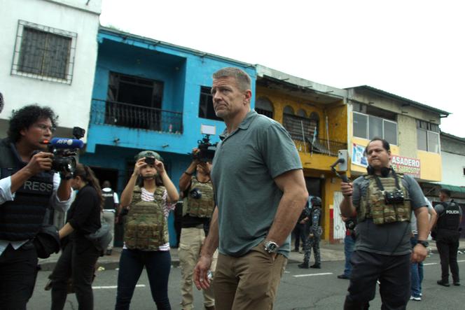 Le fondateur et ancien dirigeant de la société militaire privée Blackwater, Erik Prince, après une opération anticriminalité à Guayaquil, en Equateur, le 5 avril 2025. 