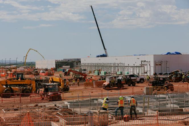 Un des huit data centers en construction pour le groupe américain OpenAI, à Abilene (Texas), le 23 septembre 2025.