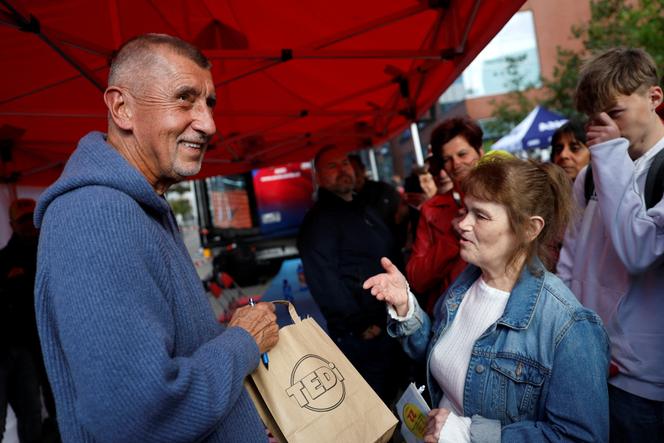 Andrej Babis, ancien premier ministre tchèque et chef du parti ANO, lors d’un rassemblement de campagne, à Liberec, le 23 septembre 2025.