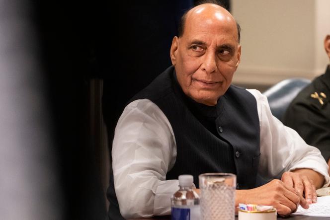 Le ministre indien de la défense, Rajnath Singh, au Pentagone, à Washington, le 23 août 2024.