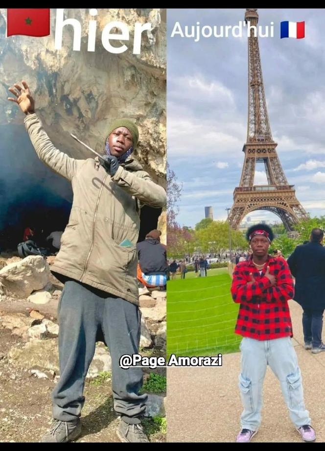 Un photomontage « avant/après » posté sur un compte Facebook faisant la promotion de la migration.