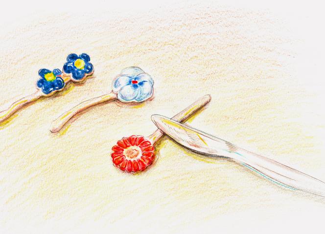 Illustration d’après les porte-couteaux de la céramiste Solène Brard (Maison Mic Mac), La Romaine Editions.