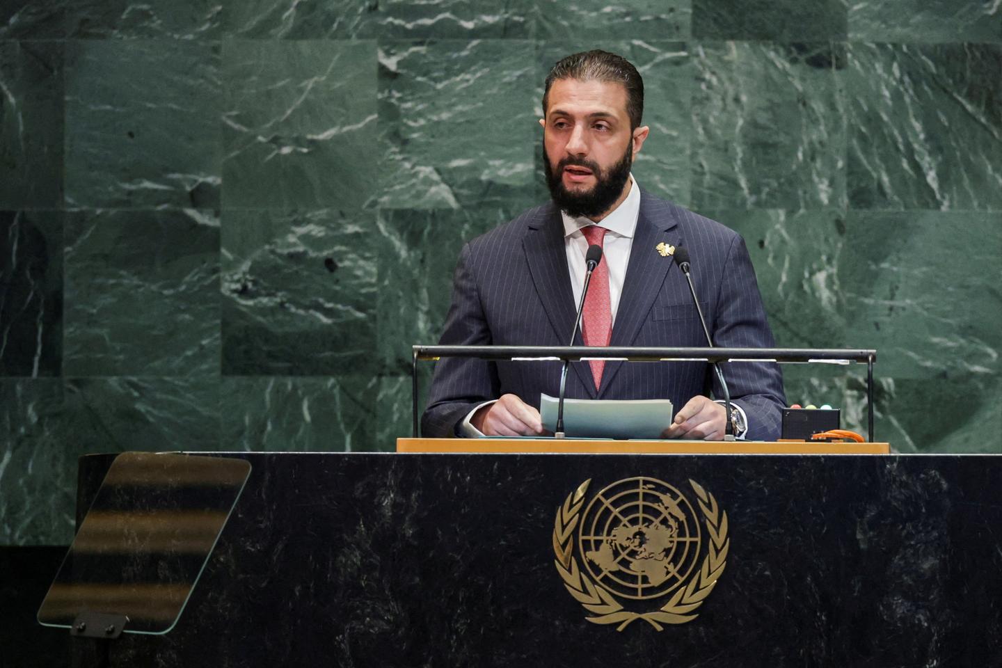 Syria's new president stresses diplomacy but warns against Israel in UN debut