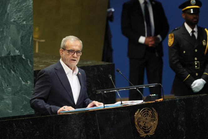 Le président iranien, Massoud Pezeshkian, à New York, le 24 septembre 2025.