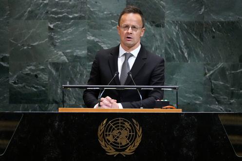 Le ministre hongrois des affaires étrangères et du commerce, Péter Szijjártó, le 24 septembre à New York.