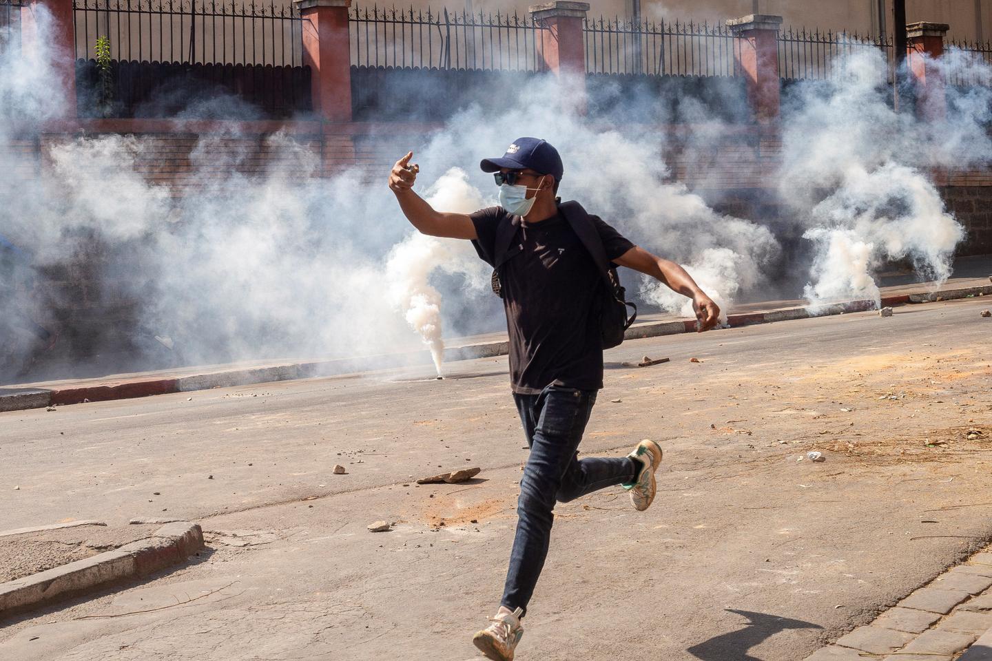 Madagascar's anti-government protests flare up as police respond with tear gas