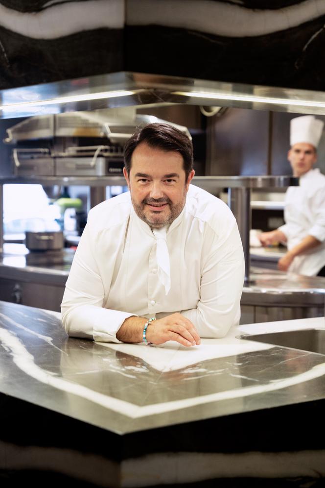 Jean-François Piège au Grand Restaurant, rue d’Aguesseau, à Paris, début septembre.
