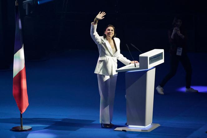 La députée Rassemblement national du Var Laure Lavalette, lors d’un rassemblement du parti avant les élections européennes, à Paris, le 2 juin 2024.