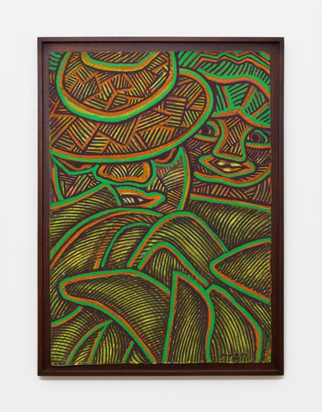 « Sans titre (Pareja en marrón, verdes y anaranjados) » (1989), d’Emma Reyes.