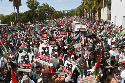 Dans le centre-ville du Cap, en Afrique du Sud, le 27 septembre 2025.