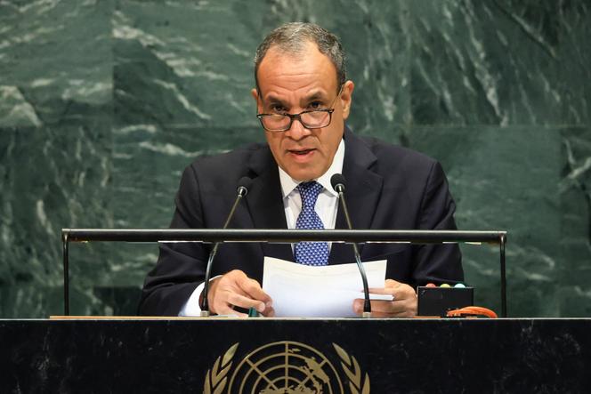 Le ministre des affaires étrangères égyptien, Badr Abdelatty, lors de l’assemblée générale des Nations unies, à New York, le 27 septembre 2025.