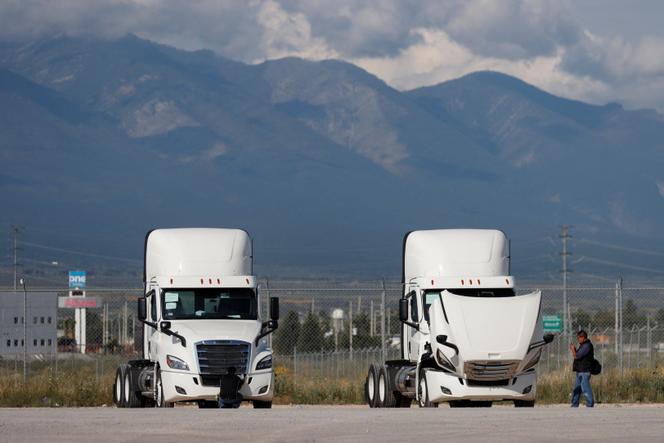 A l’usine d’assemblage de camions Daimler, à Derramadero, au Mexique, le 27 septembre 2025.