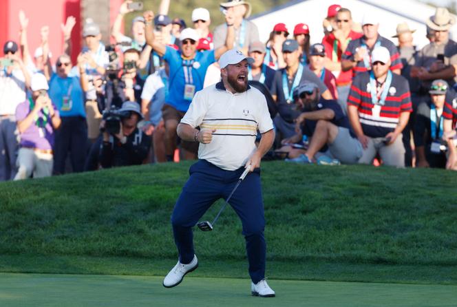 Shane Lowry, de l’équipe européenne, lors de la Ryder Cup, à Farmingdale (New York), le 28 septembre 2025.