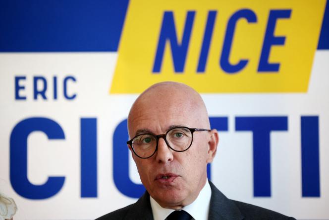 Eric Ciotti, le président de l’Union des droites pour la République (UDR, ralliée au Rassemblement national), lors d’une conférence de presse, à Nice, le 29 septembre 2025.