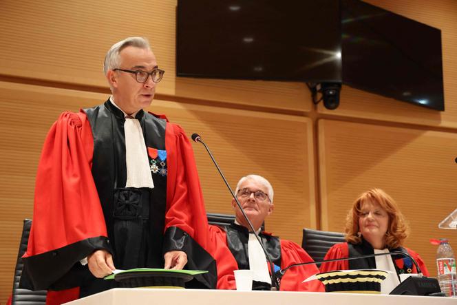 Olivier Christen, procureur du Parquet national antiterroriste (PNAT) prononce un discours au tribunal de Paris, le 29 septembre 2025.