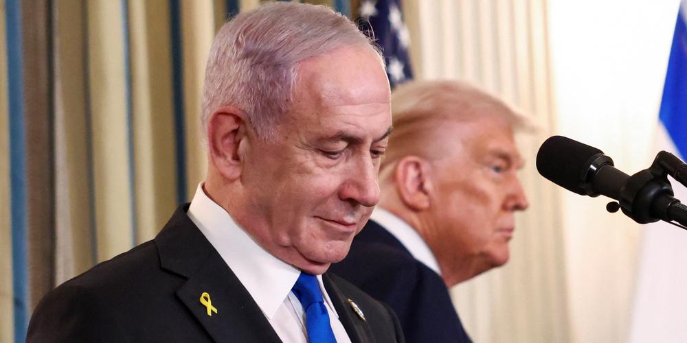 Le premier ministre israélien, Benyamin Nétanyahou, et le président américain, Donald Trump, à la <a class=