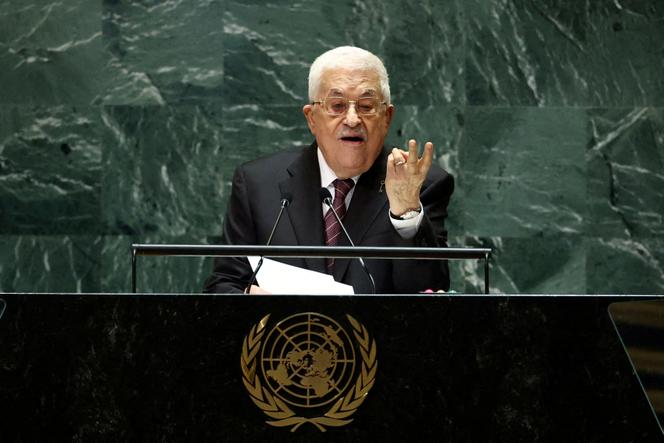 Mahmoud Abbas s’adresse à la 79e Assemblée générale des Nations unies, à New York, aux Etats-Unis, le 26 septembre 2024.
