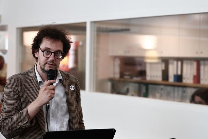  Thibaut Bruttin, directeur général de RSF, au siège de l’organisation, à Paris, le 3 juin 2025