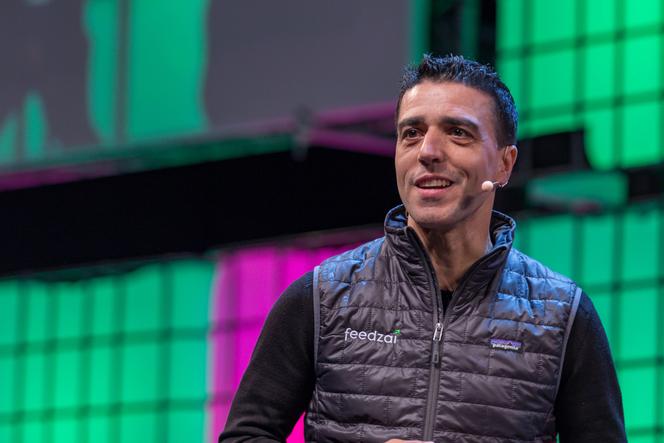 Le cofondateur et PDG de Feedzai, Nuno Sebastiao, lors du Web Summit 2017, à Lisbonne, le 6 novembre 2017.