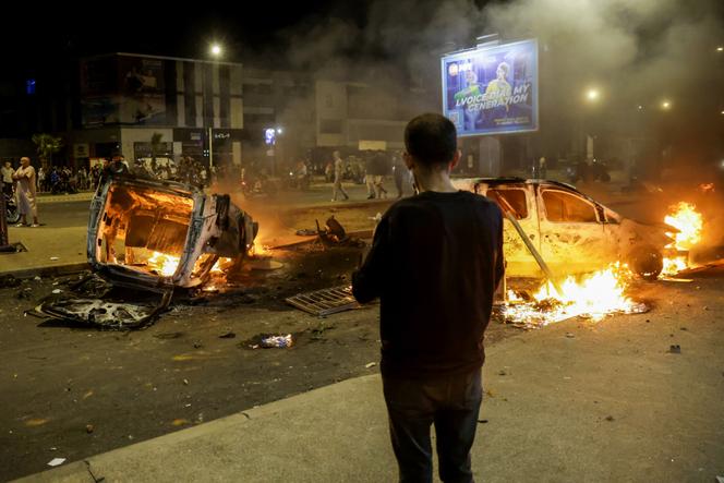 Lors d’une manifestation du collectif GenZ 212, à Salé (Maroc), le 1er octobre 2025. 