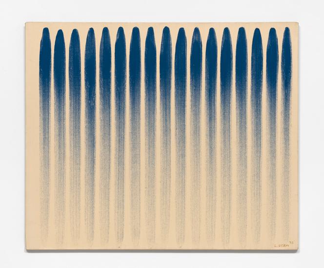 « From Line » (1978), de Lee Ufan. Huile et pigment minéral sur toile (60 × 72 cm).