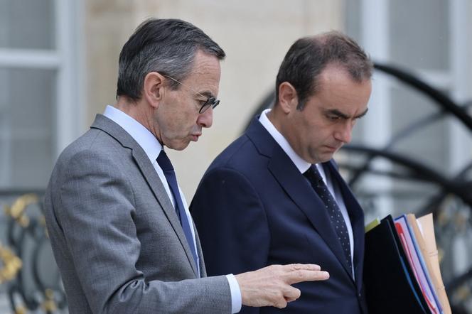 Bruno Retailleau et Sébastien Lecornu, alors ministre de l’intérieur et ministre des armées, à l’Elysée, à Paris, le 16 juillet 2025.