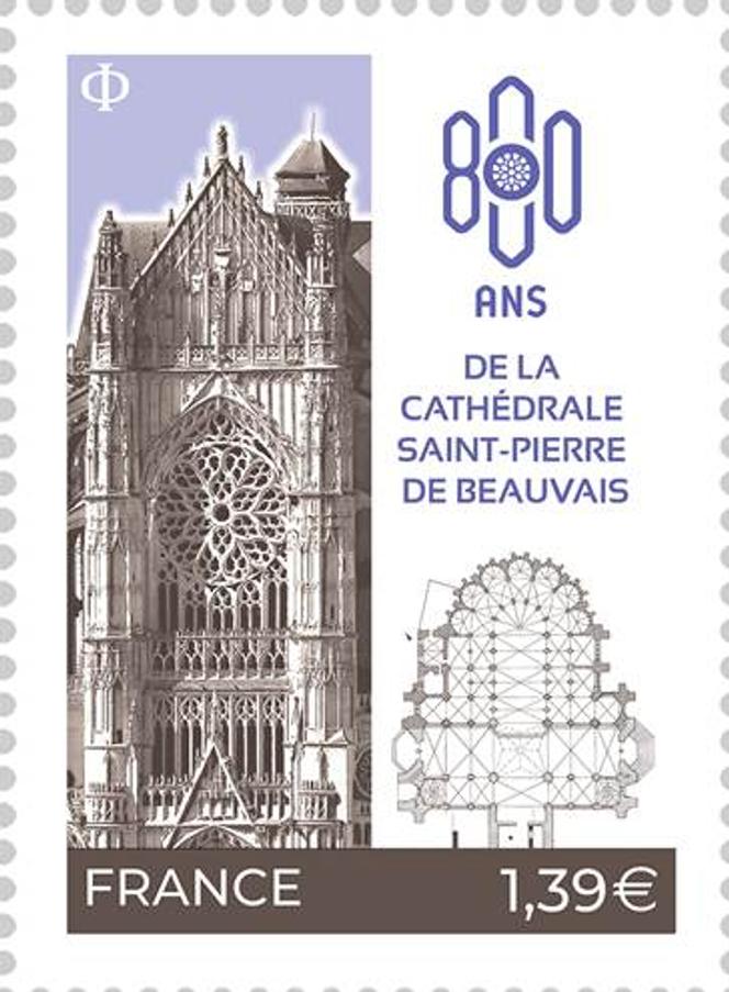 « 800 ans de la cathédrale de Beauvais », création et gravure Elsa Catelin d’après photo © Ville de
Beauvais et plan de la cathédrale © Herveline Delhumeau. Tirage : 594 000 exemplaires.
