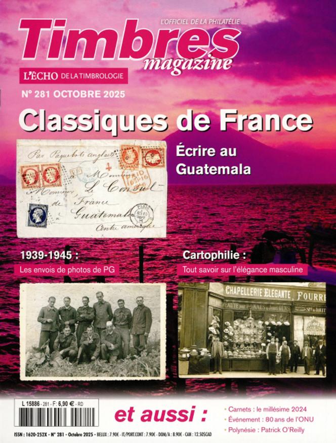 « Timbres magazine », octobre 2025, n ° 281, 108 pages. En vente en kiosques (6,90 euros).