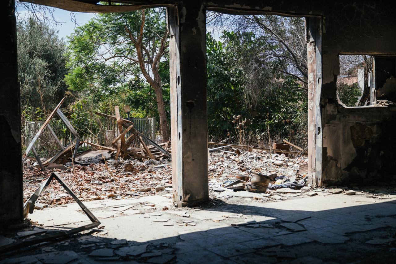 The home of Ayelet and Manny Godard, both killed on October 7, 2023, in Be'eri, southern Israel, on September 17, 2025.