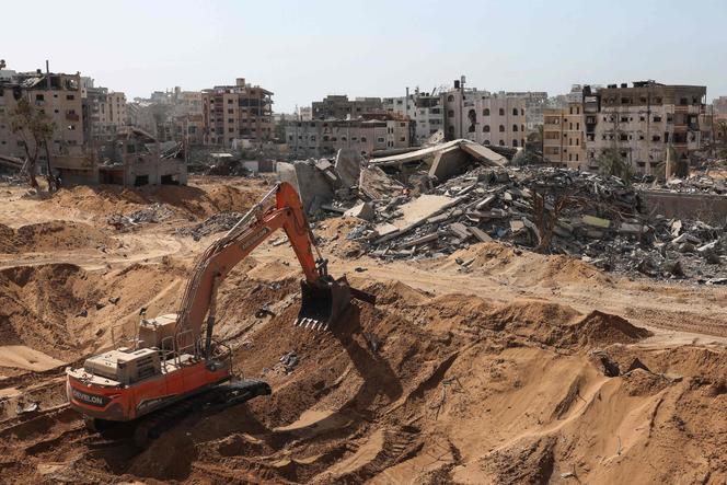Photo prise lors d’une tournée organisée par l’armée israélienne pour la presse, à proximité de l’hôpital de campagne jordanien de Gaza, le 3 octobre 2025.
