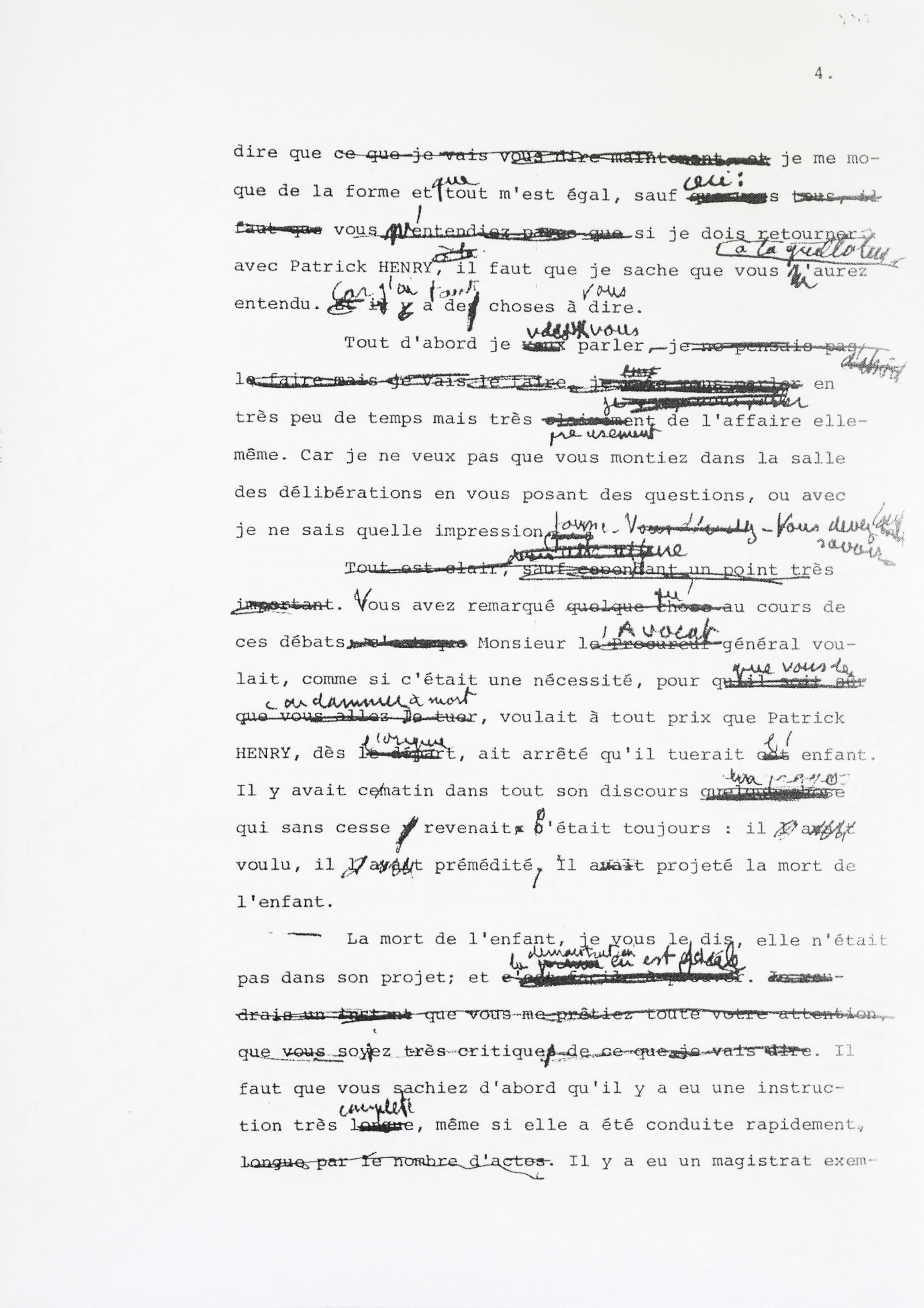 Affaire Patrick Henry : Les notes inédites de la plaidoirie de Robert ...