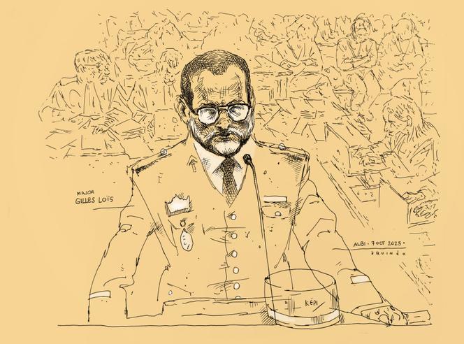 Le major Gilles Loïs, lors de l’audience du 7 octobre 2025 au procès Jubillar, devant la cour d’assises du Tarn, à Albi.