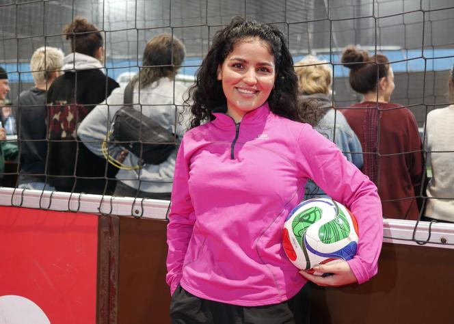 Shabnam Salahshoor lors de La Coupe Bernard-Tapine, tournoi de foot en mixité choisie, à Aubervilliers (Seine-Saint-Denis), le 27 septembre 2025.