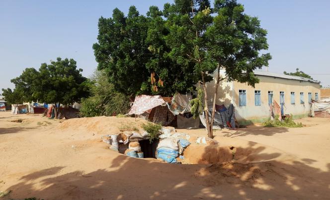 Un abri construit dans le camp de déplacés d’El-Fasher, au Soudan, le 7 octobre 2025.
