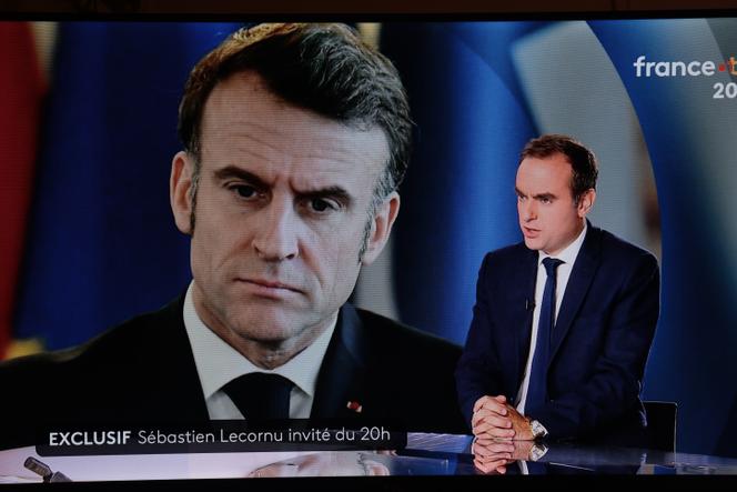 Le premier ministre démissionaire, Sébastien Lecornu, en direct sur le plateau de France 2, le 8 octobre 2025.