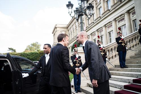 Emmanuel Macron et Jean-Noël Barrot, au Quai d’Orsay, le 9 octobre 2025.