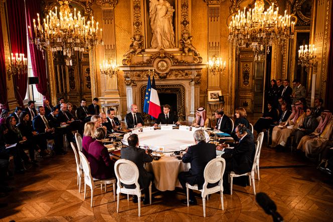 Le président de la République, Emmanuel Macron, au Quai d’Orsay, à Paris, le 9&nbsp;octobre&nbsp;2025.