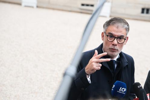 Le premier secrétaire du Parti socialiste, Olivier Faure, lors d’une réunion à l’Elysée, à Paris, le 10 octobre 2025.