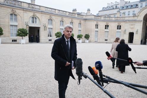 Le secrétaire national du Parti communiste français (PCF),Fabien Roussel, à l’Elysée, le 10 octobre 2025.