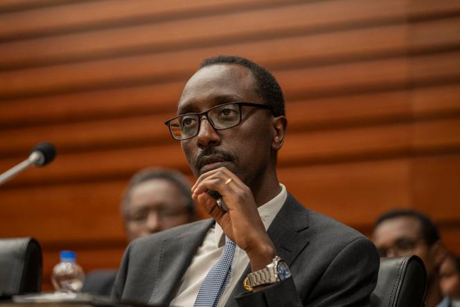 Le ministre éthiopien des affaires étrangères, Gedion Timothewos, à Addis-Abeba, le 16 février 2025.