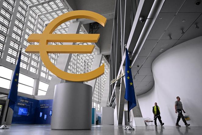 Dans le centre d’accueil des visiteurs de la Banque centrale européenne, à Francfort-sur-le-Main, dans l’ouest de l’Allemagne, le 5 juin 2025.