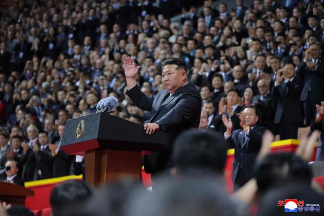 Le dirigeant nord-coréen Kim Jong-un, à Pyongyang, lors du 80ᵉ anniversaire du Parti du travail de Corée, le 9 octobre 2025.